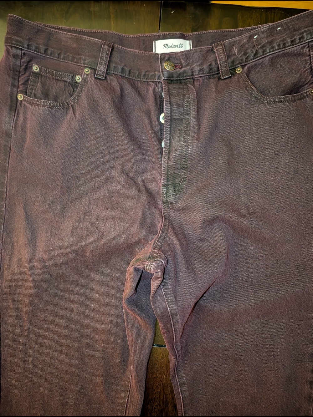 Madewell High-Rise Wide Leg Jeans in Deep Plum Barrell Baggy Boho